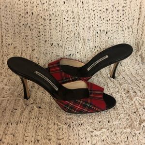Manolo Blainik plaid heels